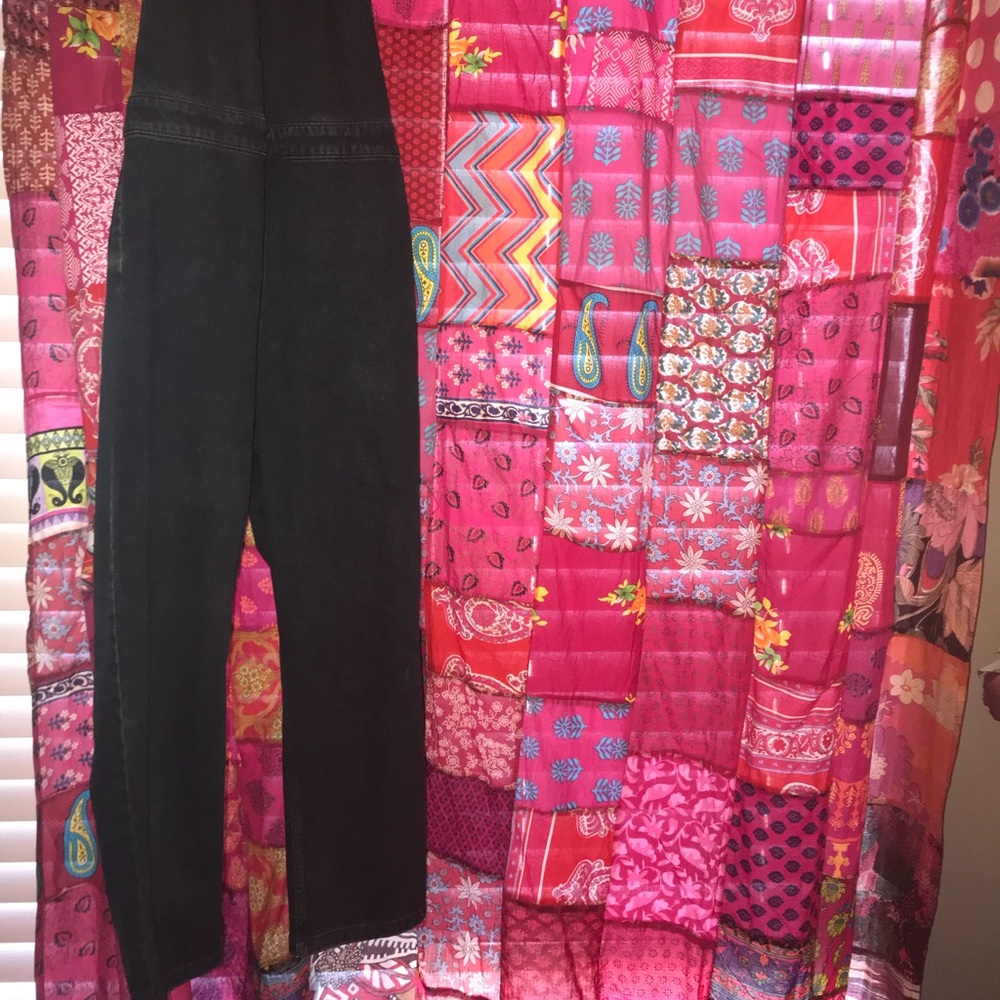 Halter denim jumpsuit/ overalls